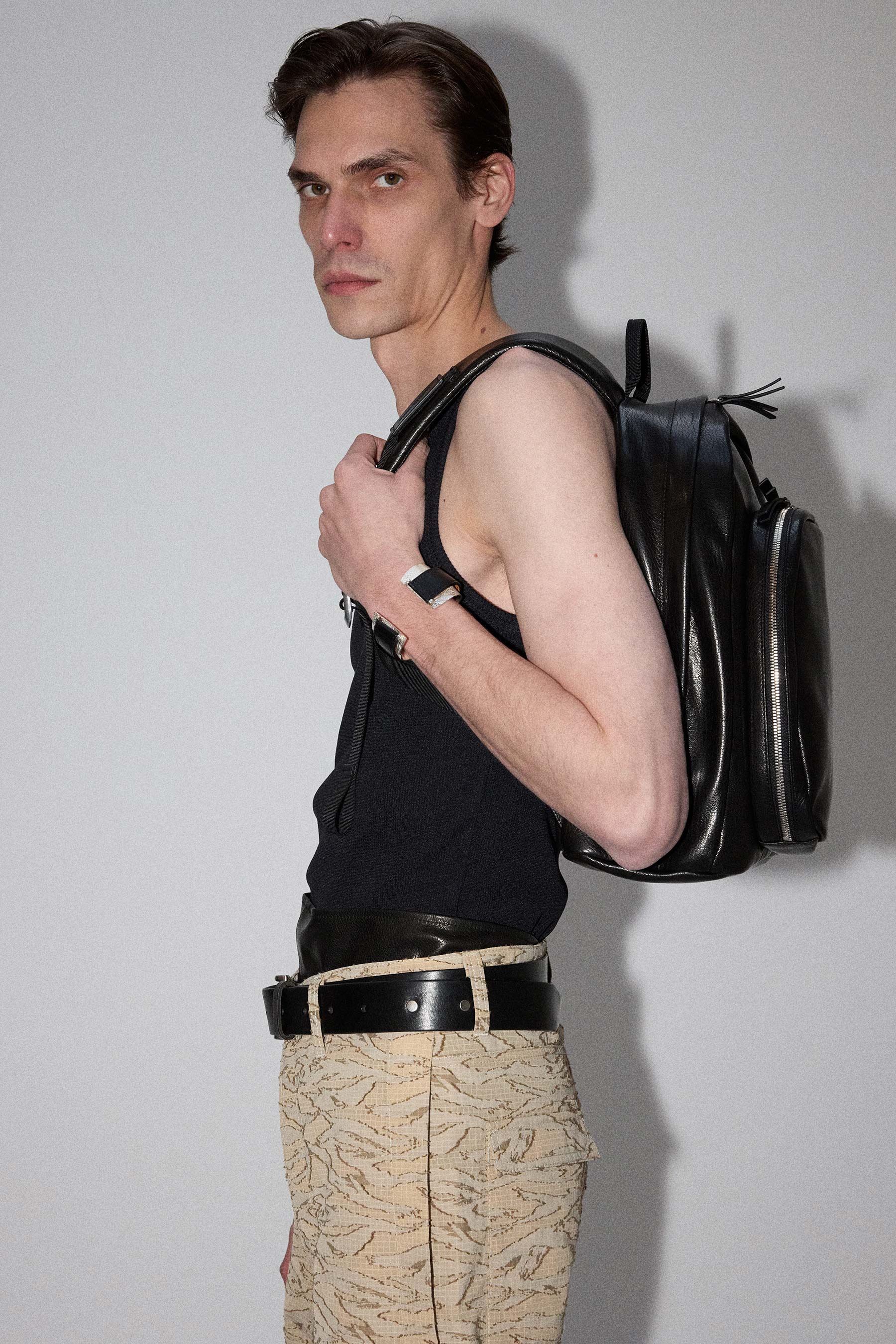Black Transform Lamb Leather Bodypack