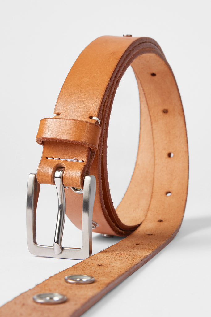 Beige Extended Calf Leather Belt