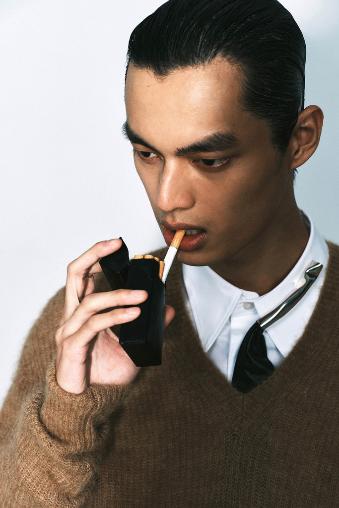 Black Calf Leather Cigarette Case