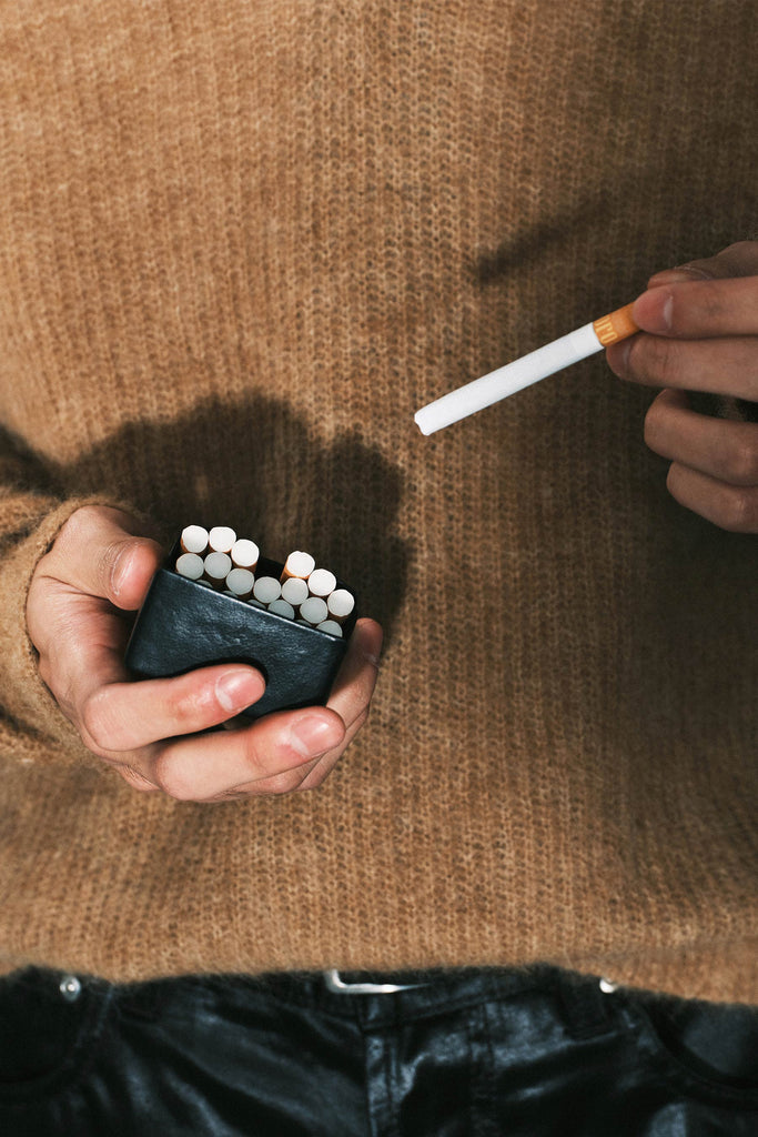 Black Calf Leather Cigarette Case
