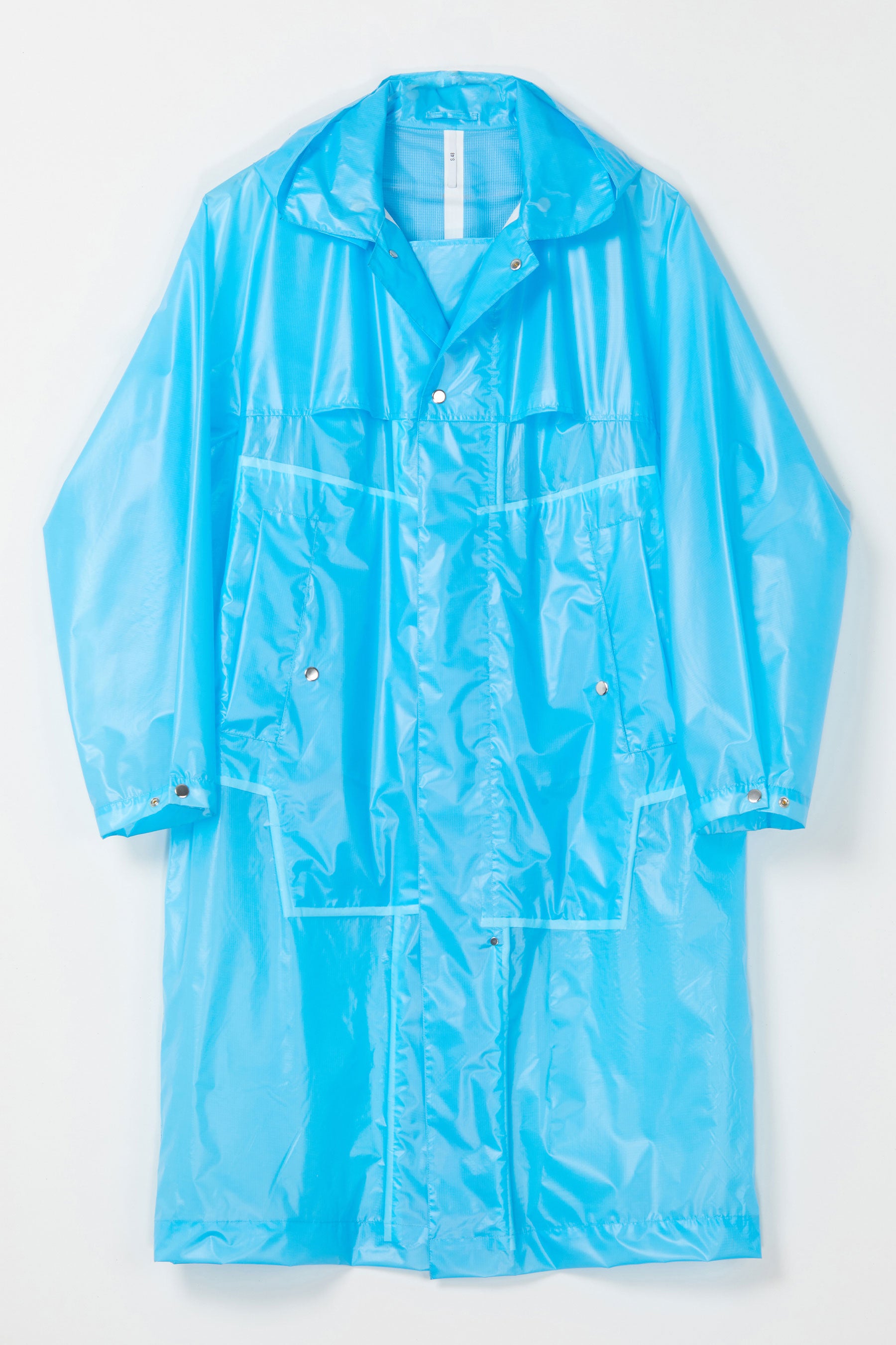 Blue Luminescent Waterproof Rectangle Oversized Coat