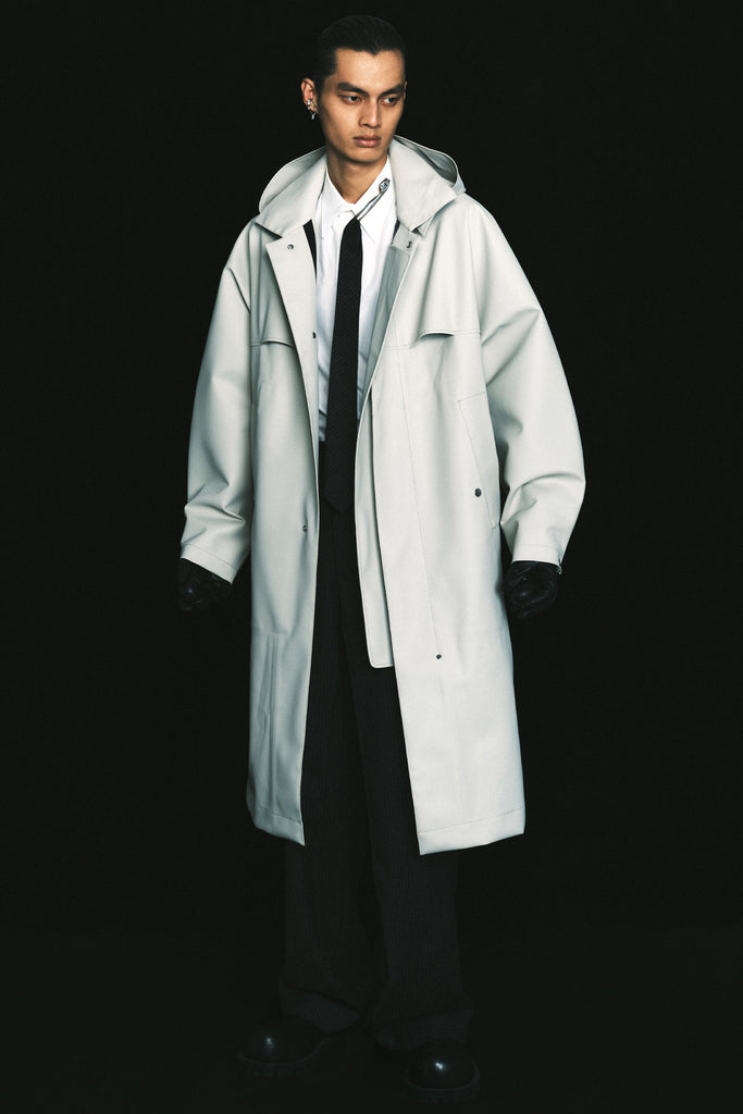 Light Grey Waterproof Rectangle Oversized Coat