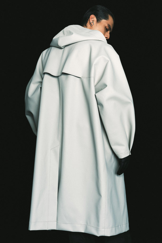 Light Grey Waterproof Rectangle Oversized Coat