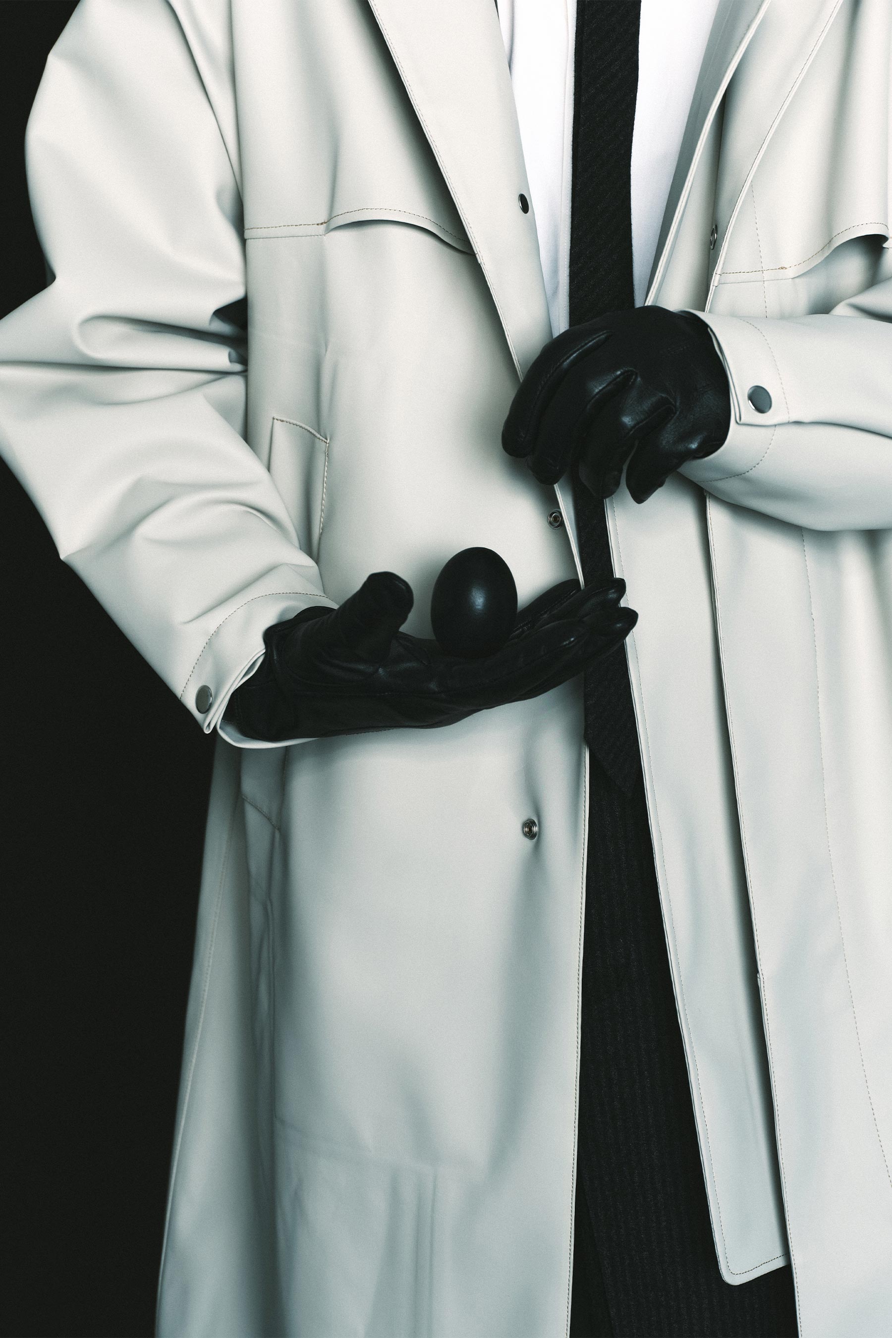 Light Grey Waterproof Rectangle Oversized Coat