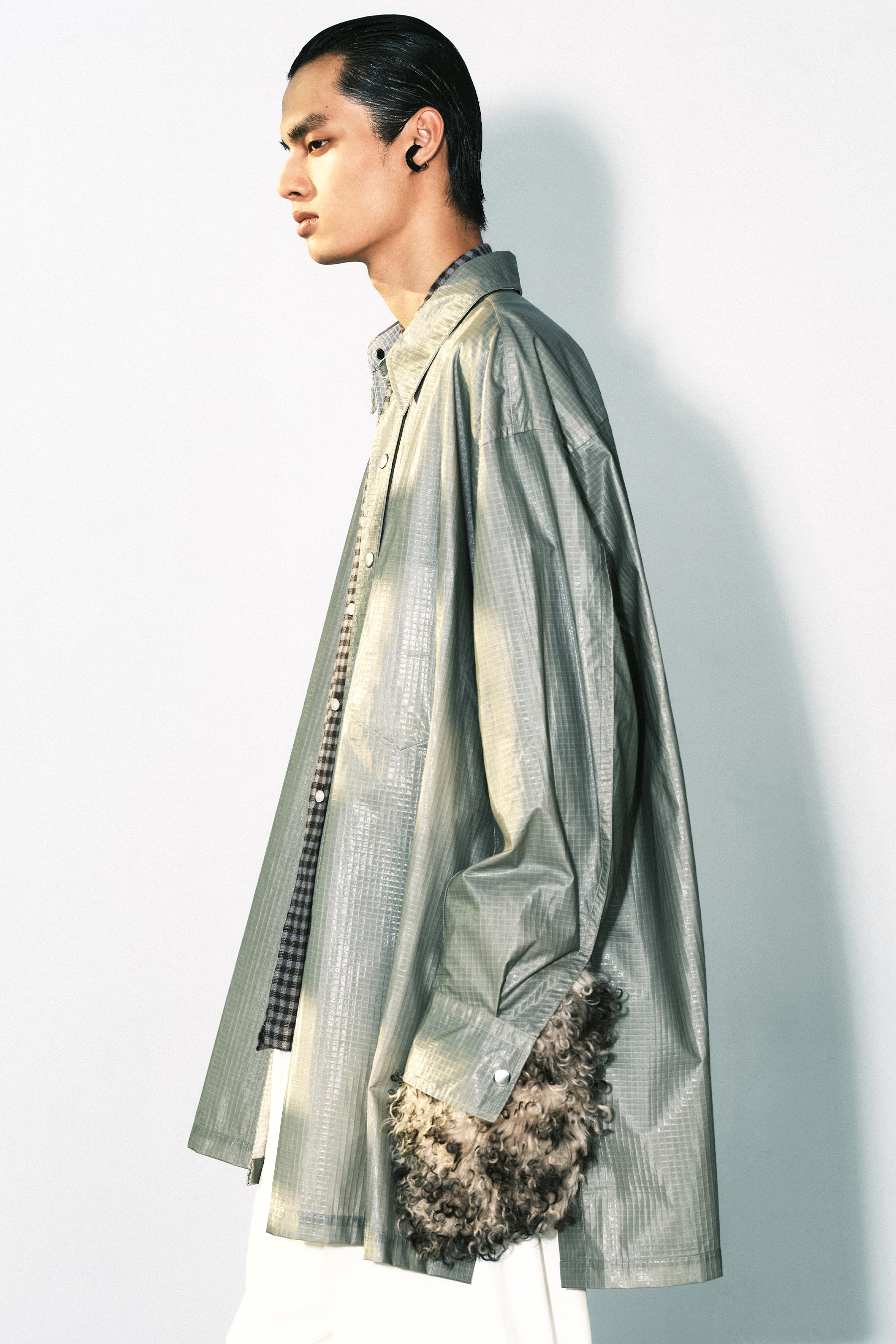 Grey Reversible Strong Arm Overshirt Coat
