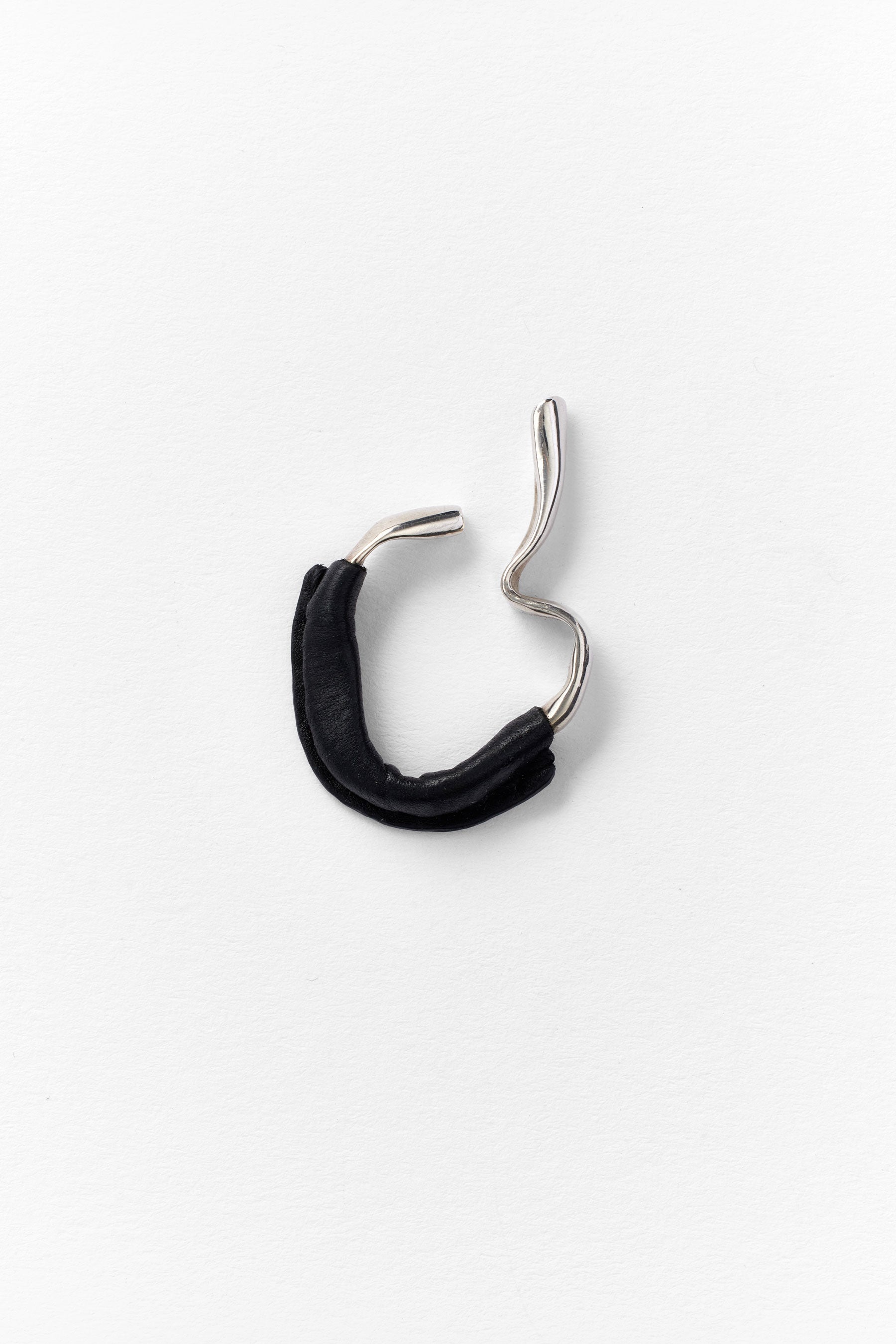 Silver Leather Ear Cuff
