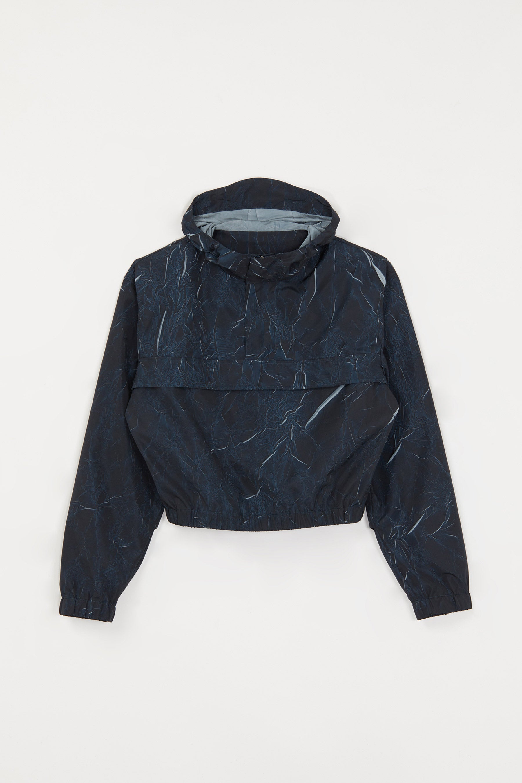 Navy Pressed Textured Hoodie