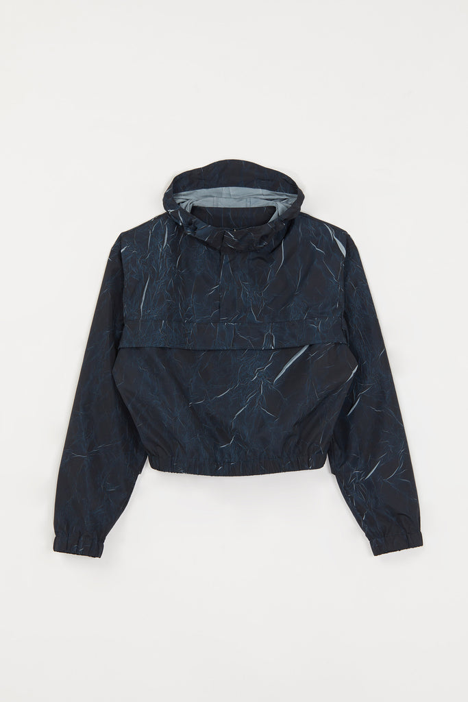 Navy Pressed Textured Hoodie