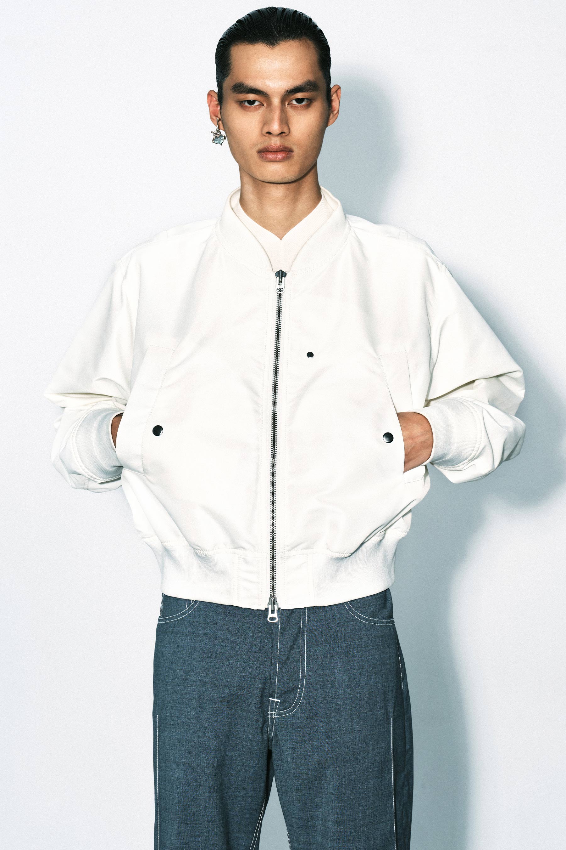 White Cropped Bulk Jacket
