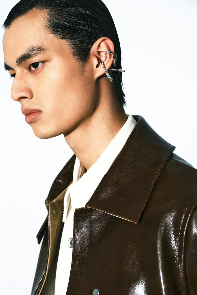 Brown 2-way Pocket Goat Leather Jacket