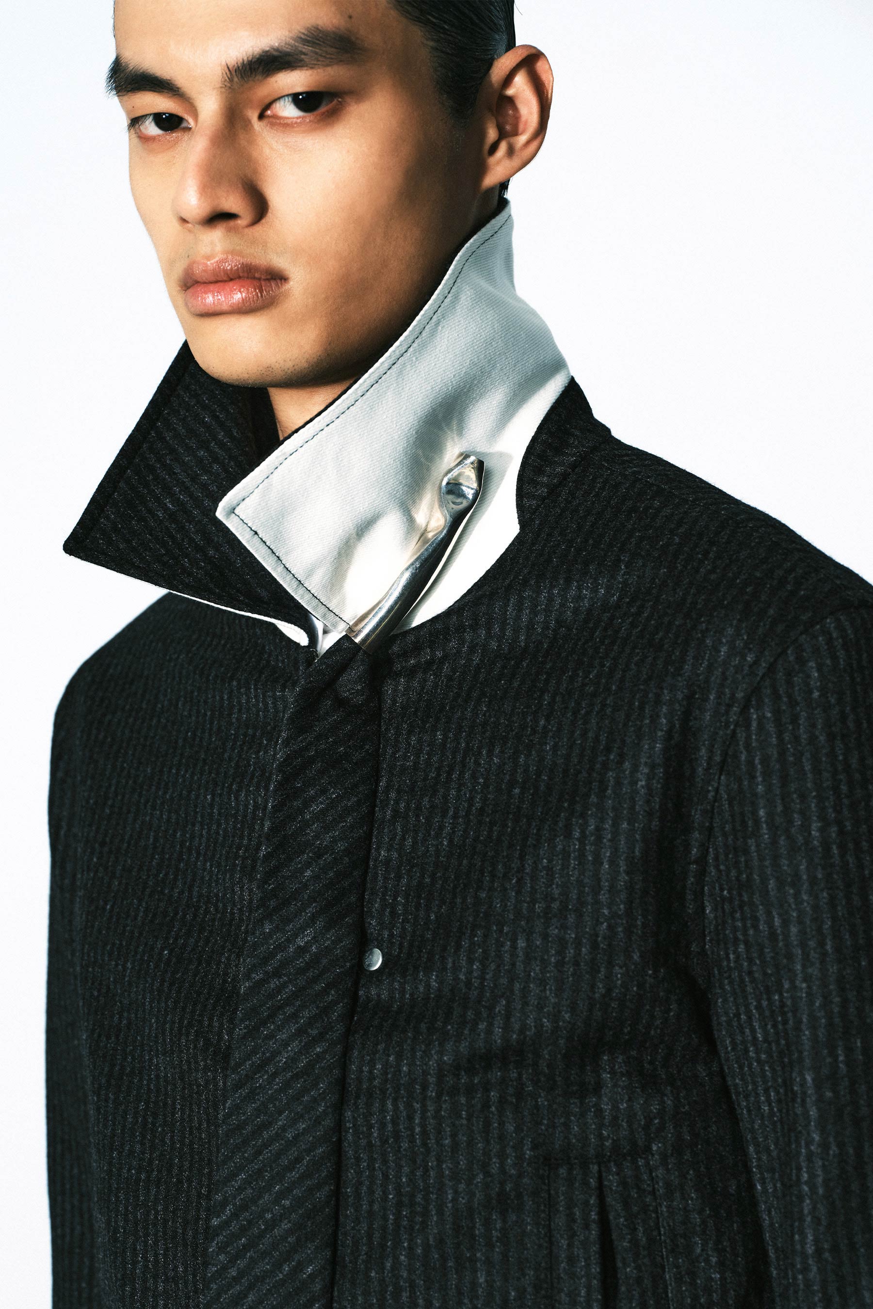 Dark Grey Stripe 2-way Pocket Jacket
