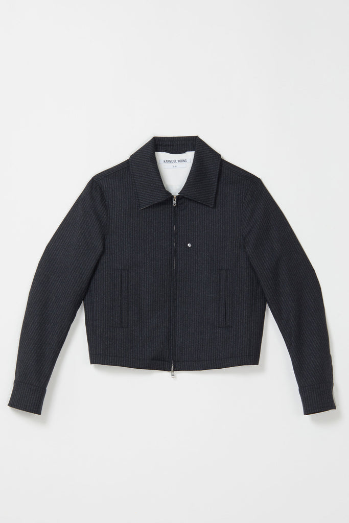 Dark Grey Stripe 2-way Pocket Jacket