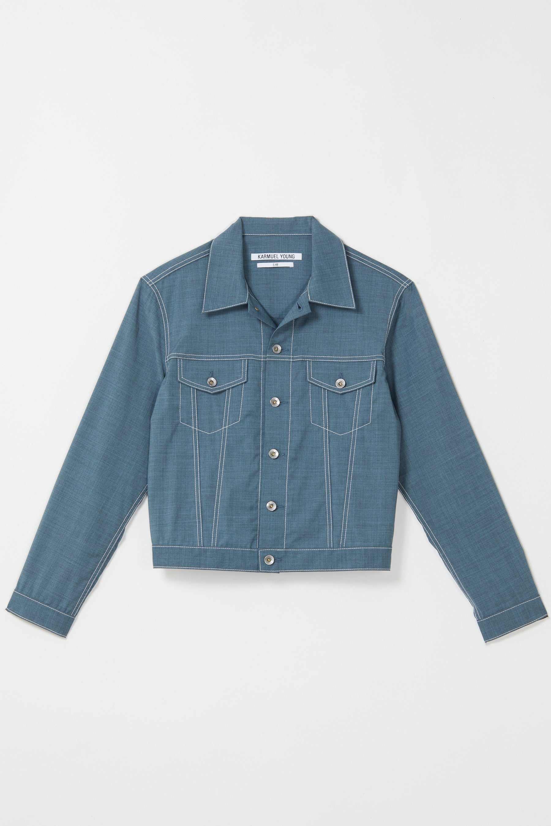 Blue Wool Trucker Jacket