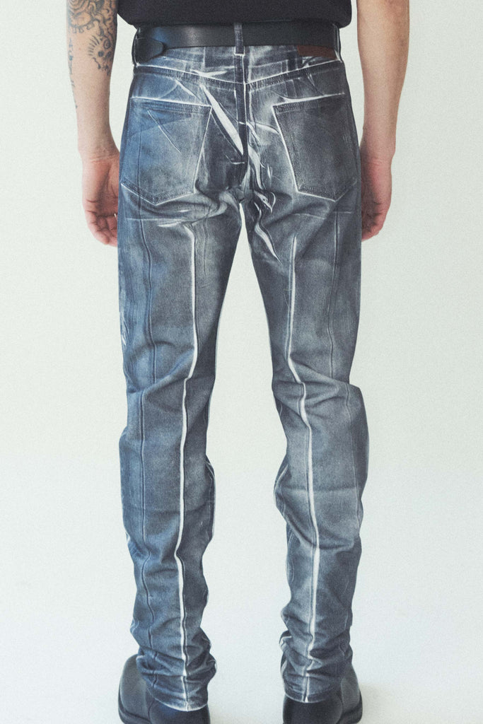 Black Overprinted Foil Cuboid Jeans