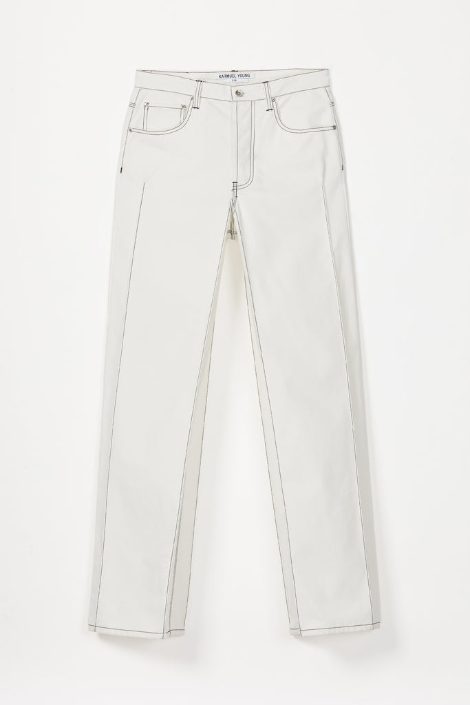 White Cuboid Wide Jeans