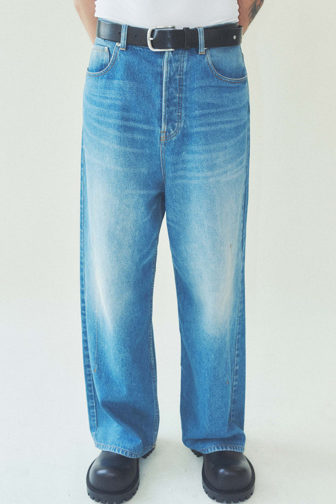 Blue Vacuum Wide Leg Jeans