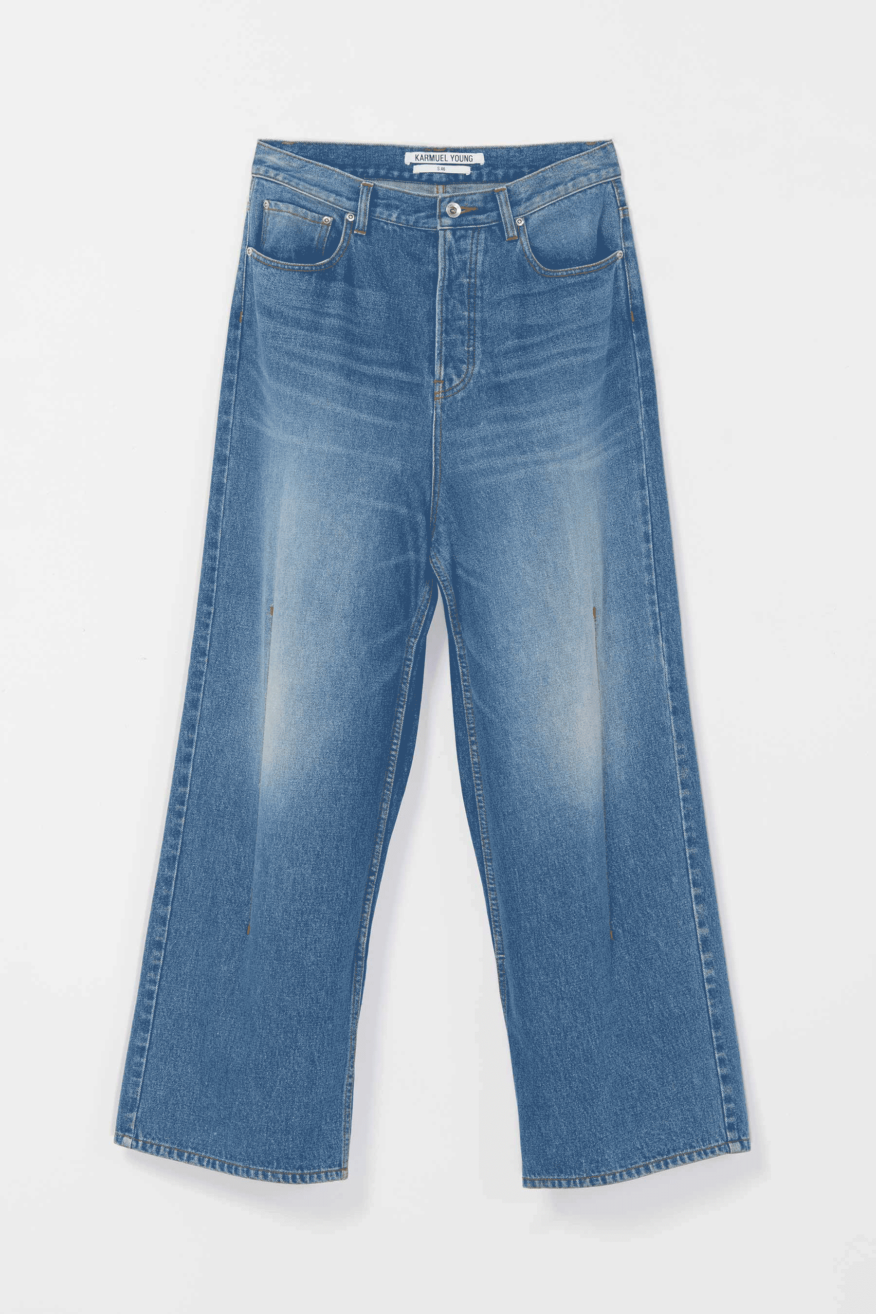 Blue Vacuum Wide Leg Jeans