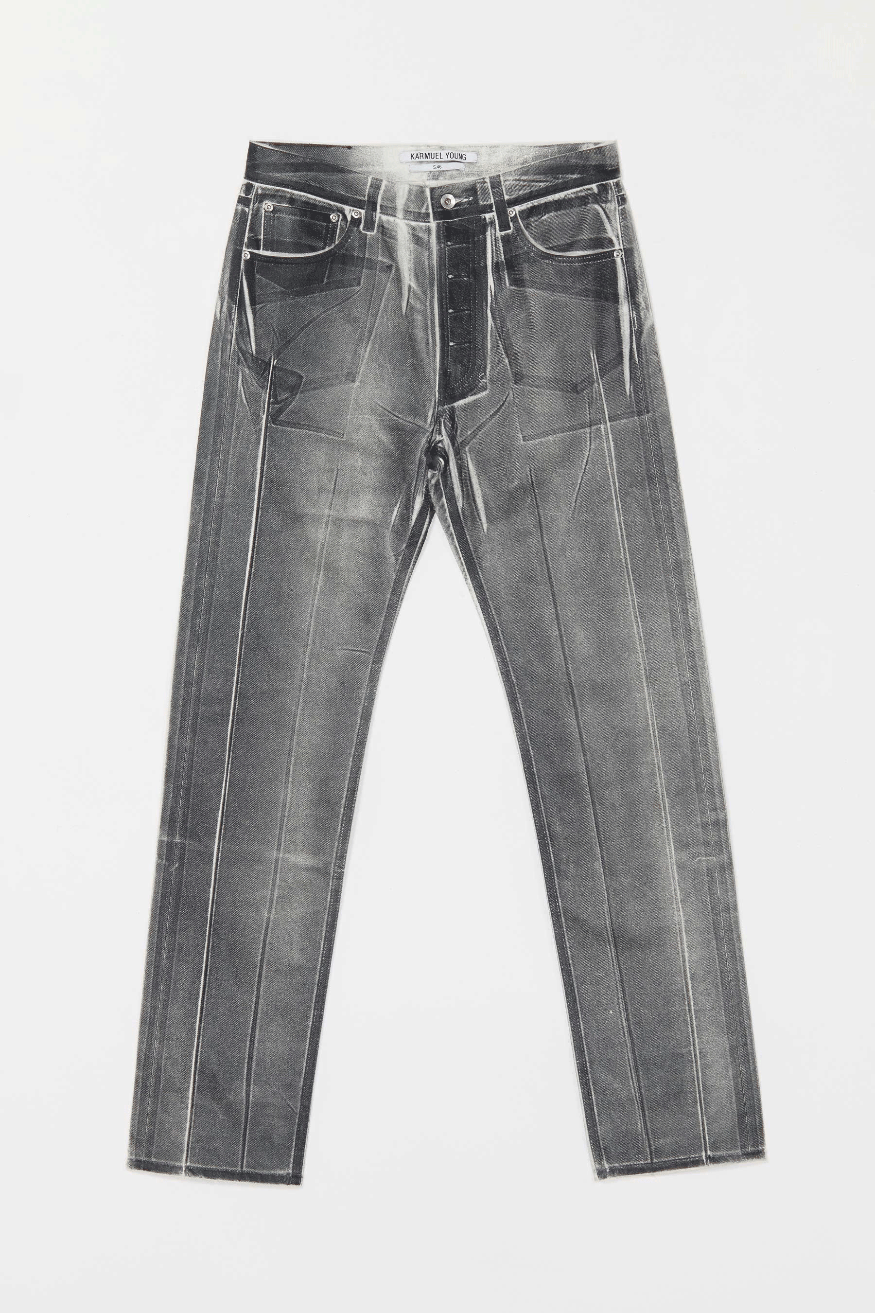 Black Overprinted Foil Cuboid Jeans