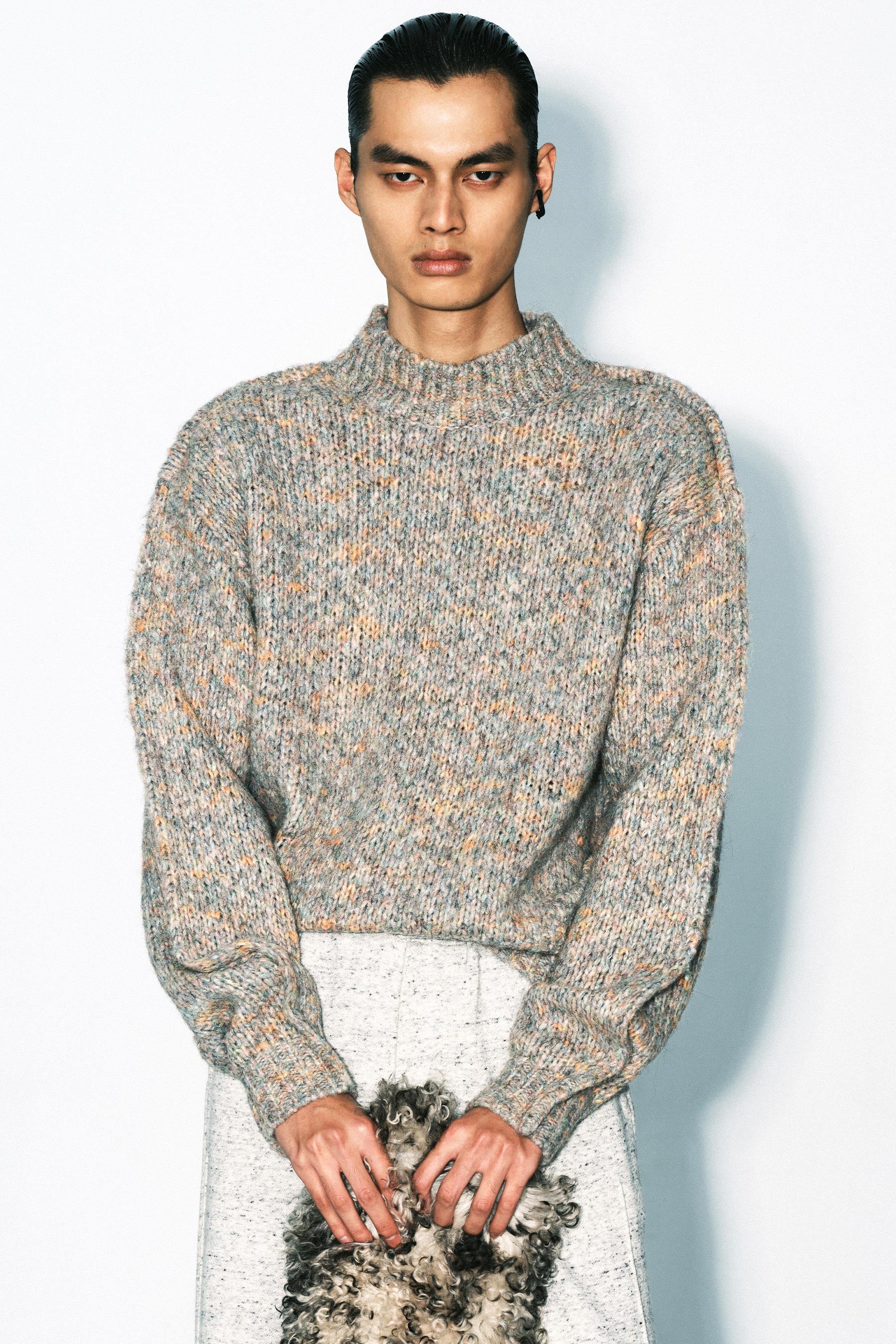 Grey Mockneck XY-plane Sweater
