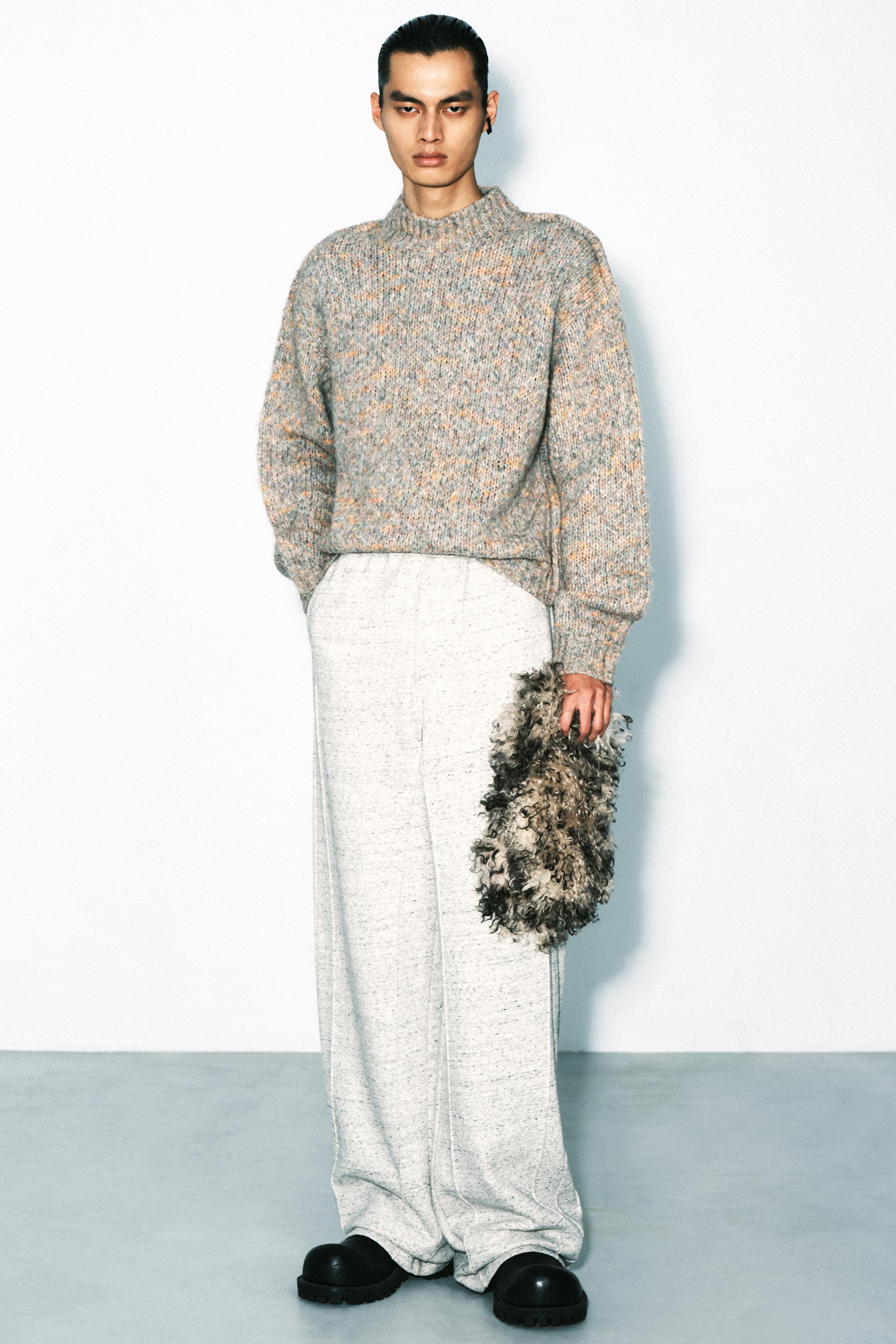 Grey Mockneck XY-plane Sweater