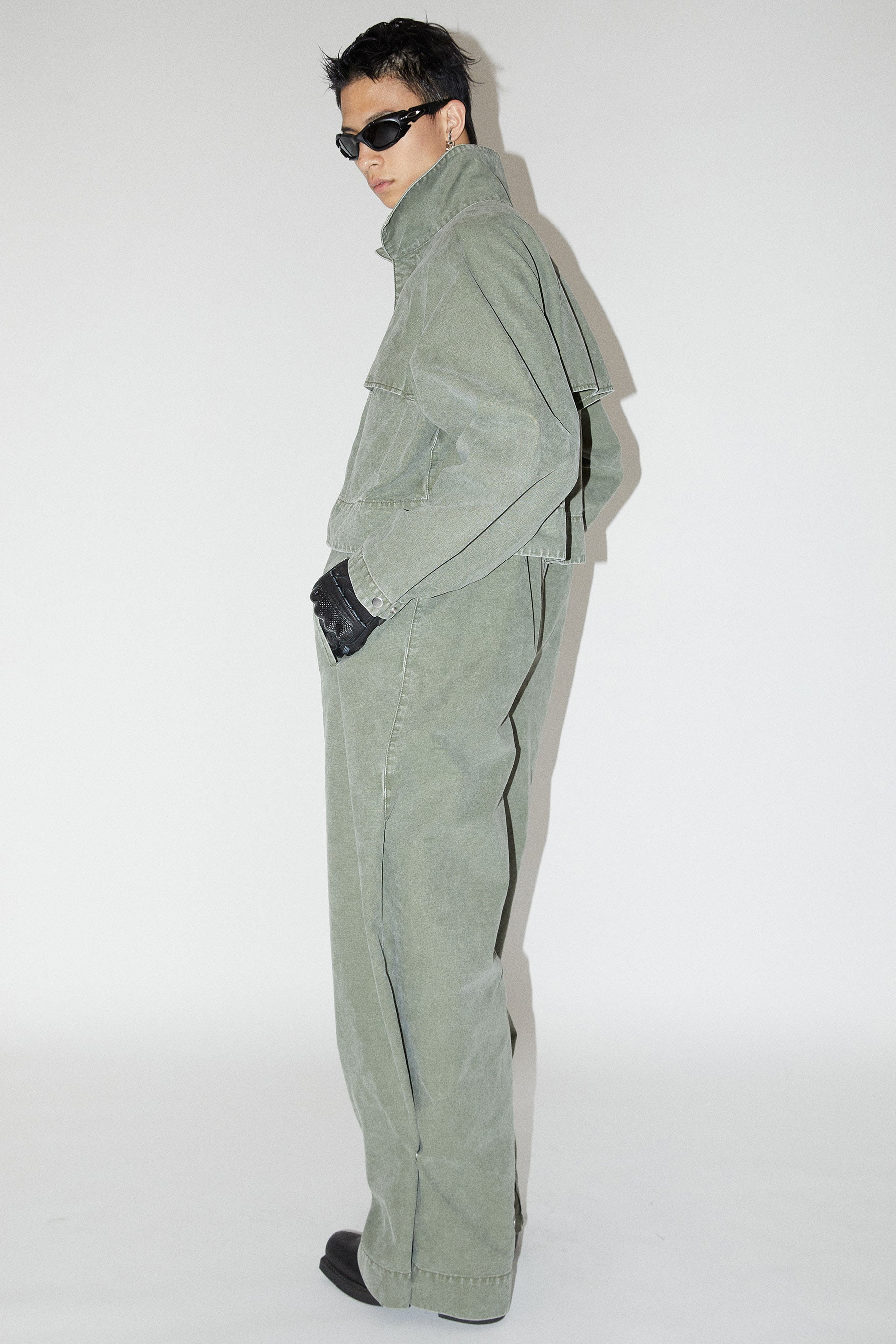 Khaki Cotton Canvas 4-in-1 Jumpsuit