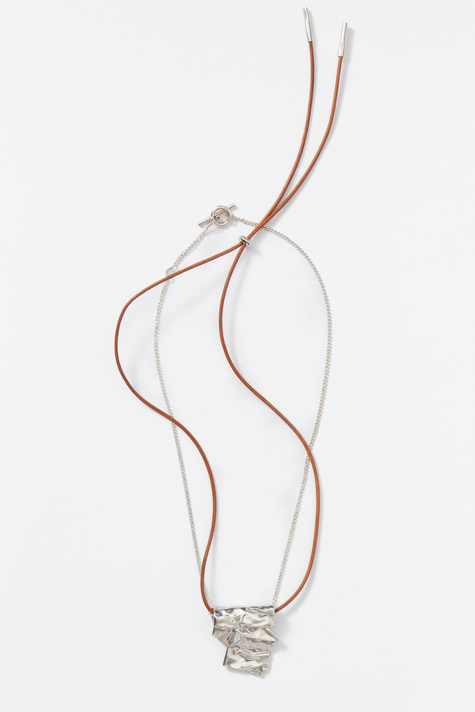 Mixed Double Necklace with Deflated Pendant