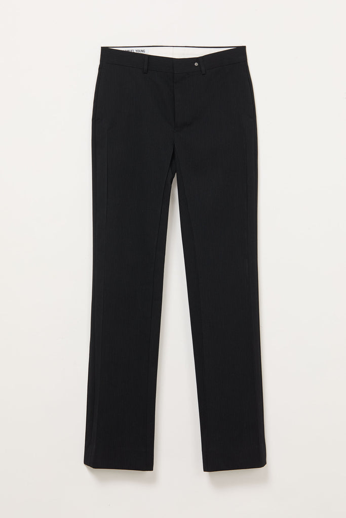 Black Cuboid Stripe Wool Dress Pants
