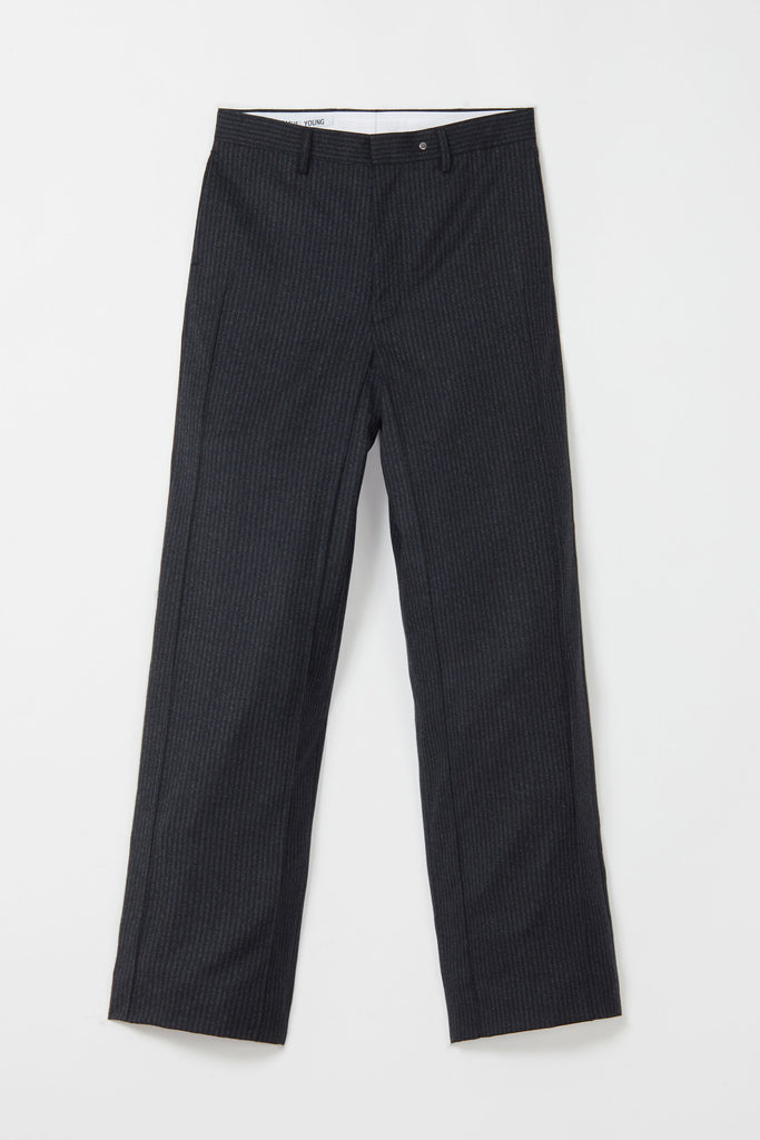 Dark Grey Stripe Cuboid Wide Pants