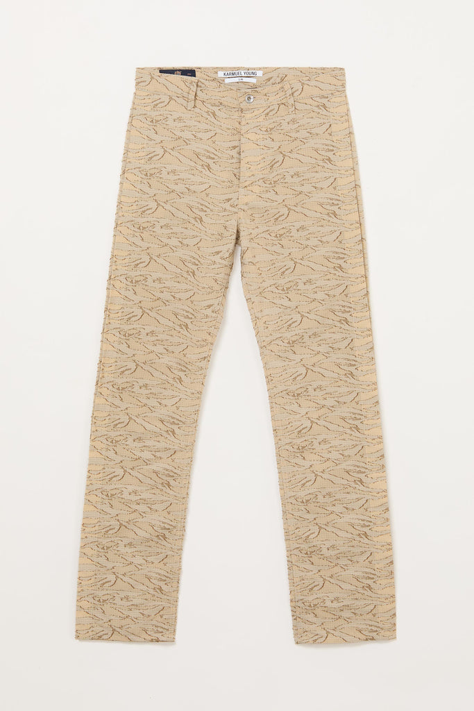 Beige Camouflage Rectangle XY-plane Pants
