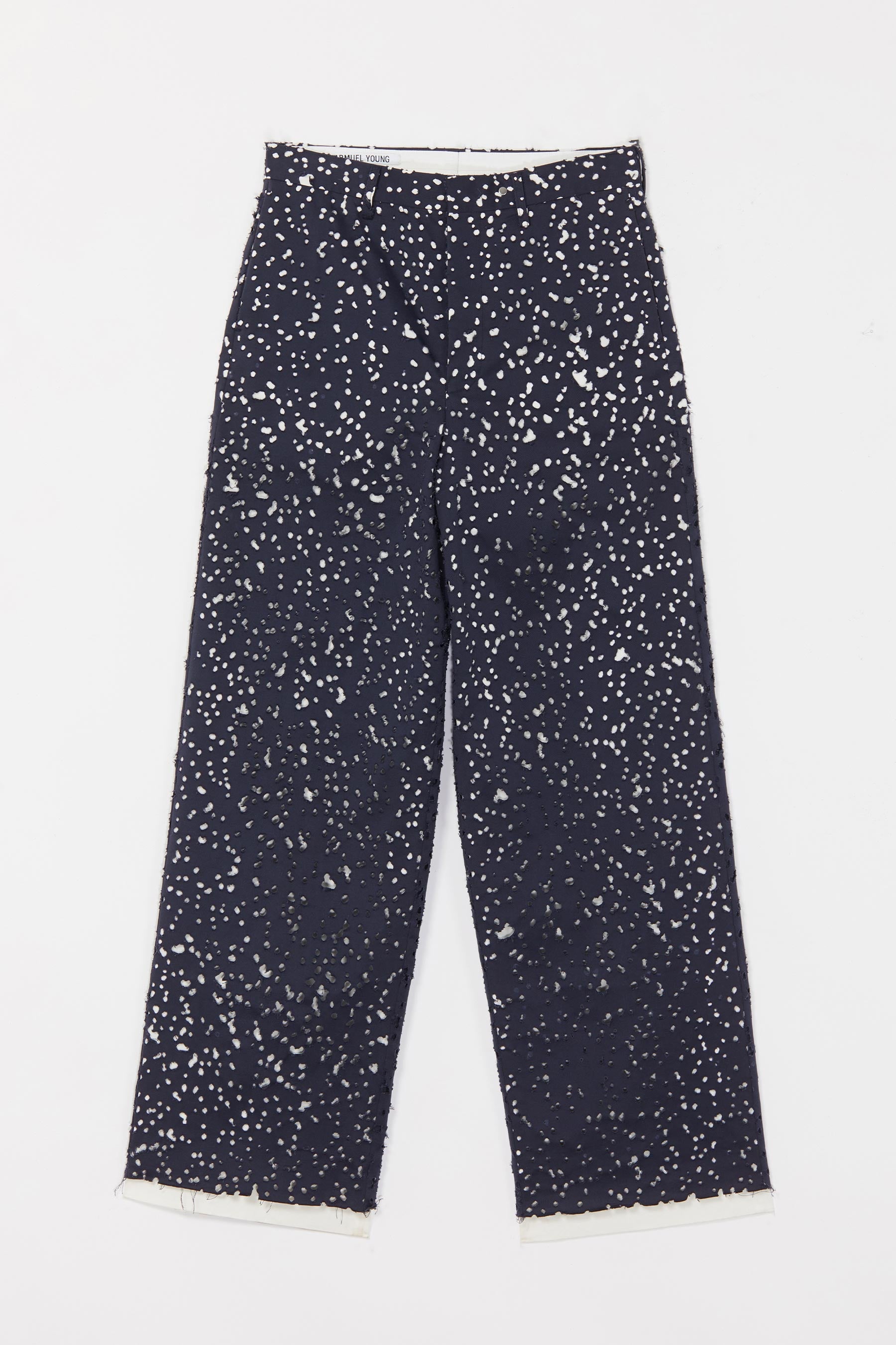 Navy Distressed Double Pants