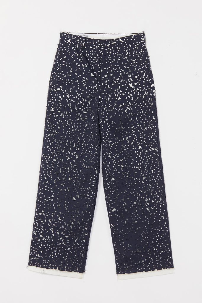 Navy Distressed Double Pants