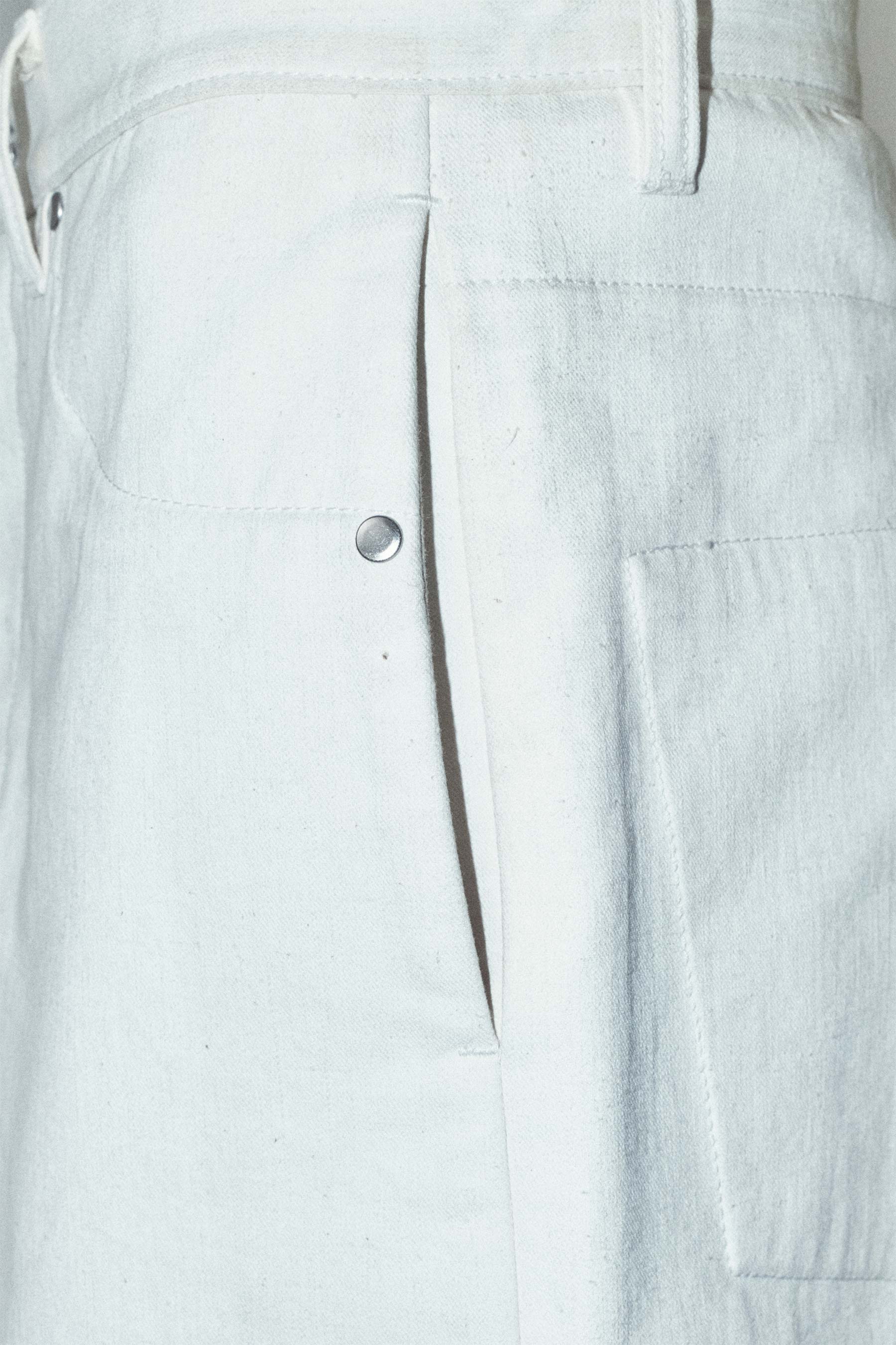 White Molded Wide Leg Pants