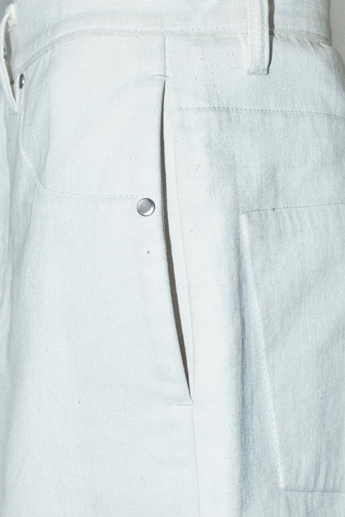 White Molded Wide Leg Pants