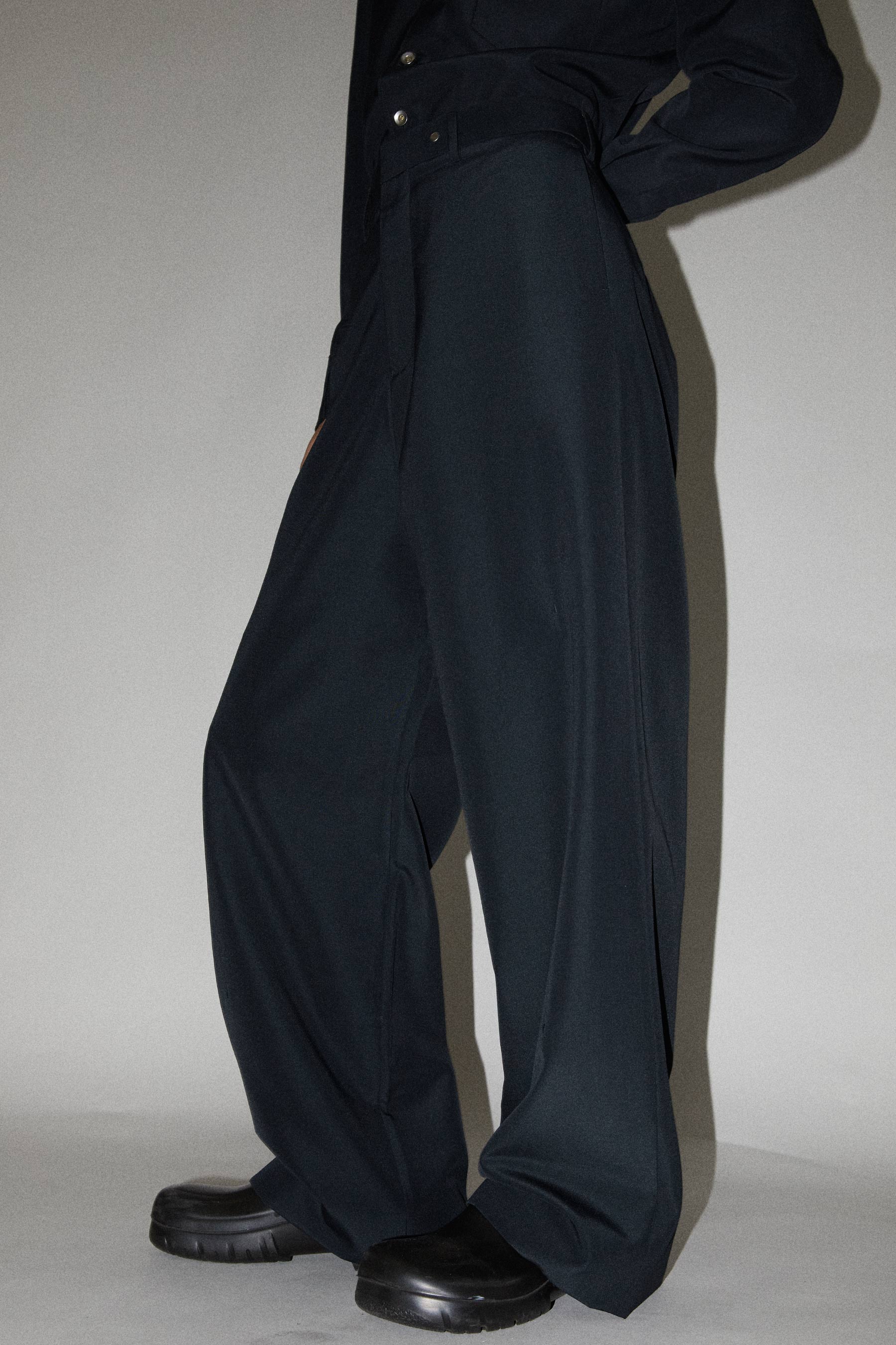 Black Vacuum Wide Leg Pants