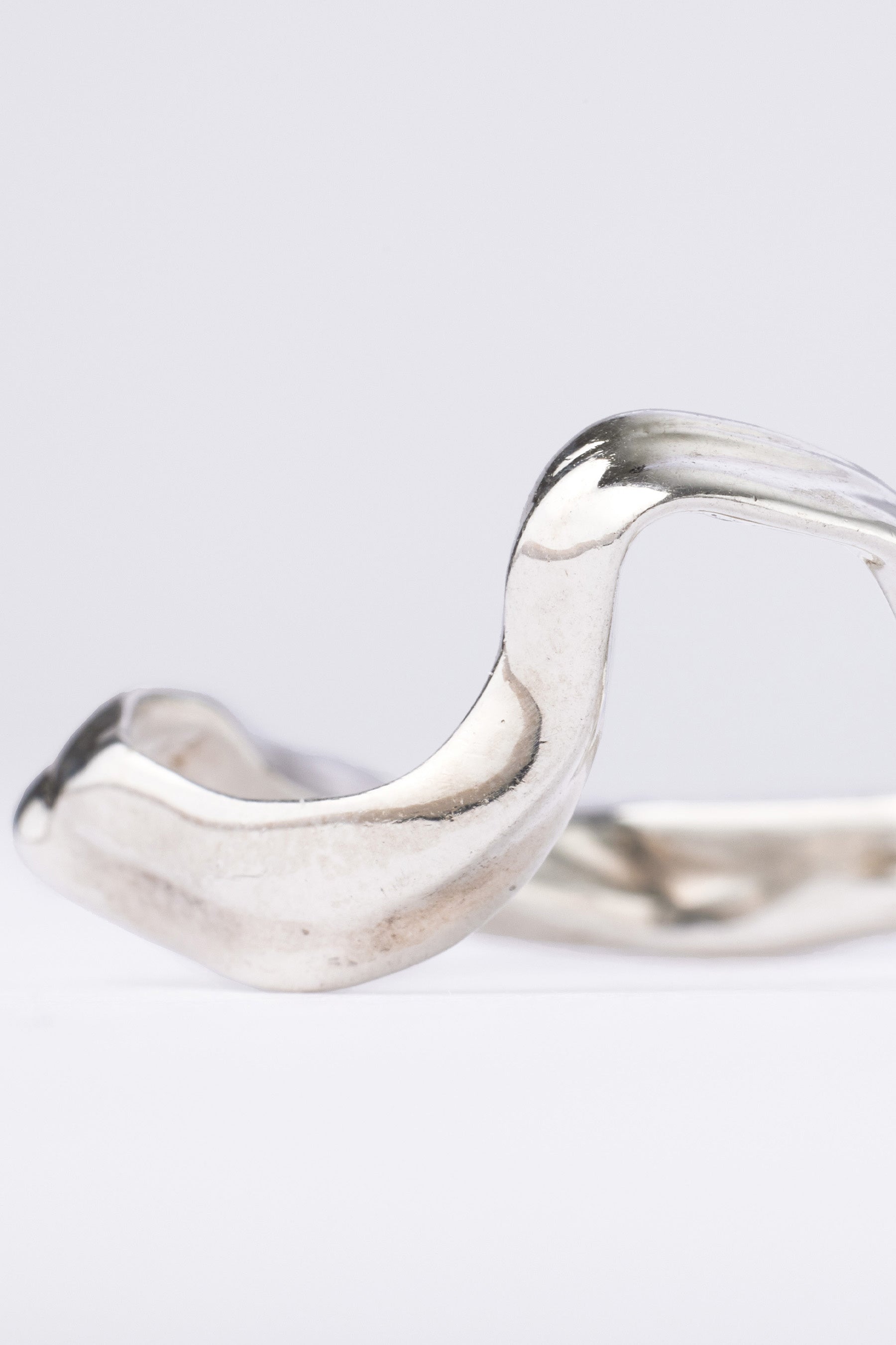 Sliver Hammer-crafted Square Tube Ring