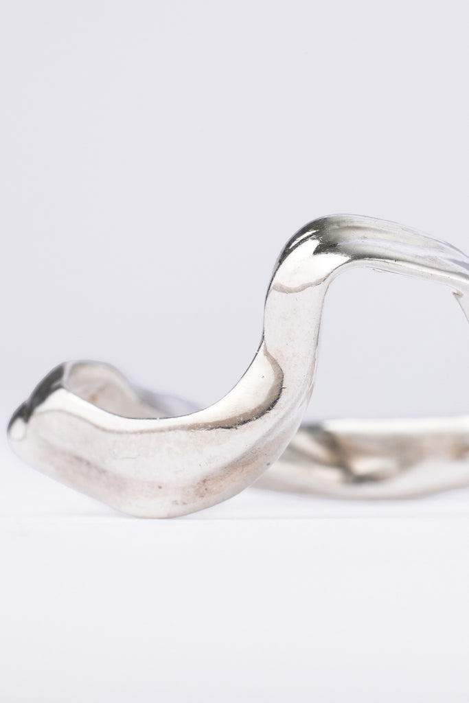 Sliver Hammer-crafted Square Tube Ring