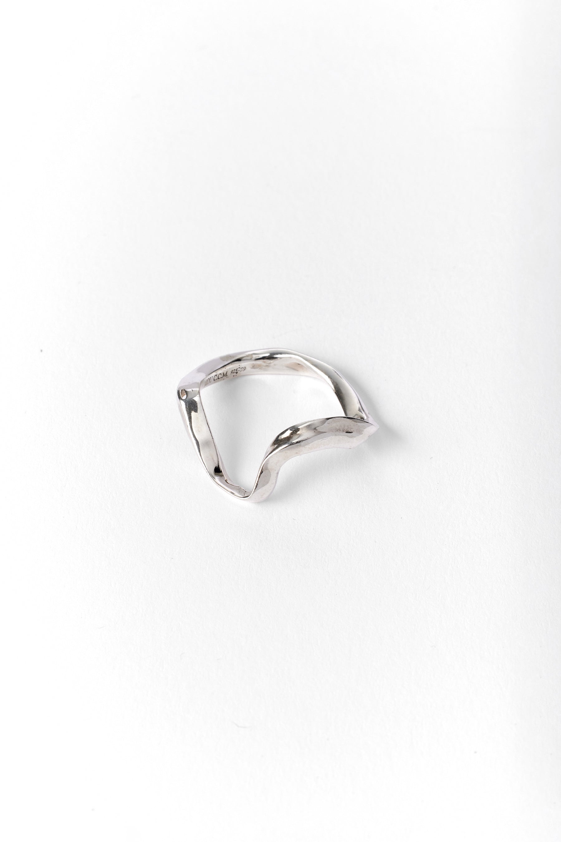 Sliver Hammer-crafted Square Tube Ring