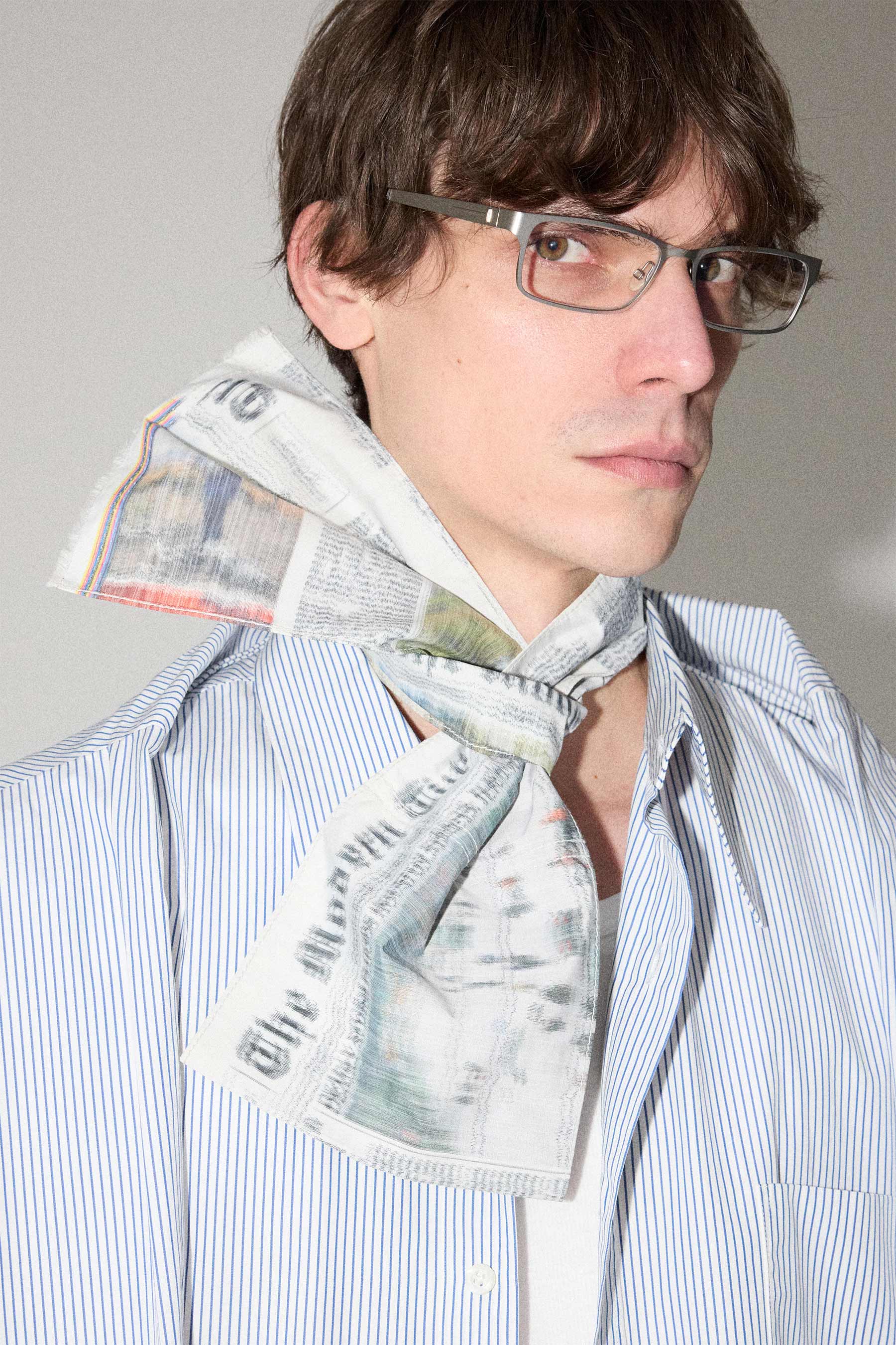 Mixed Printed Newspaper Scarf