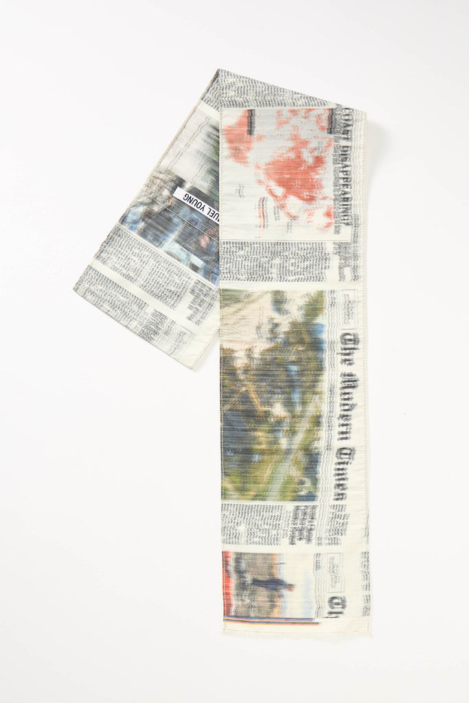 Mixed Printed Newspaper Scarf