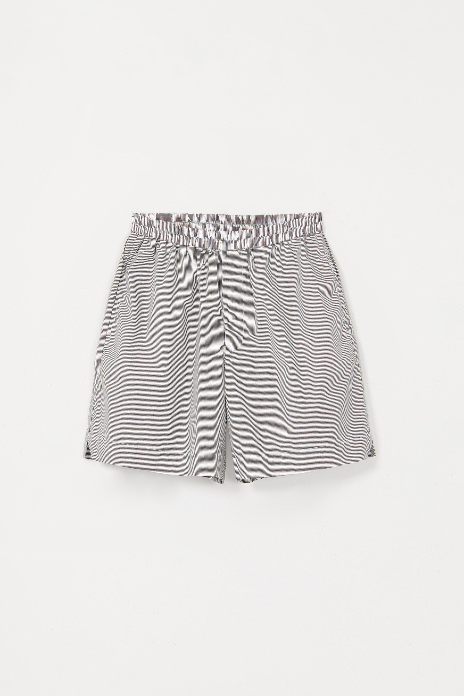 Black Stripe Square Shorts