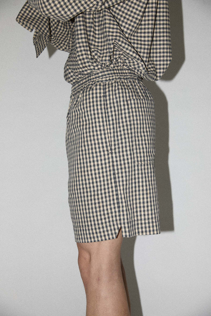 Yellow Check Square Shorts