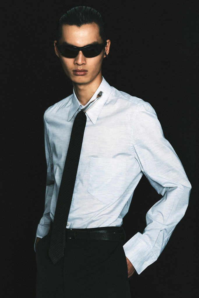 Light Grey Cotton Curved Arm Shirt