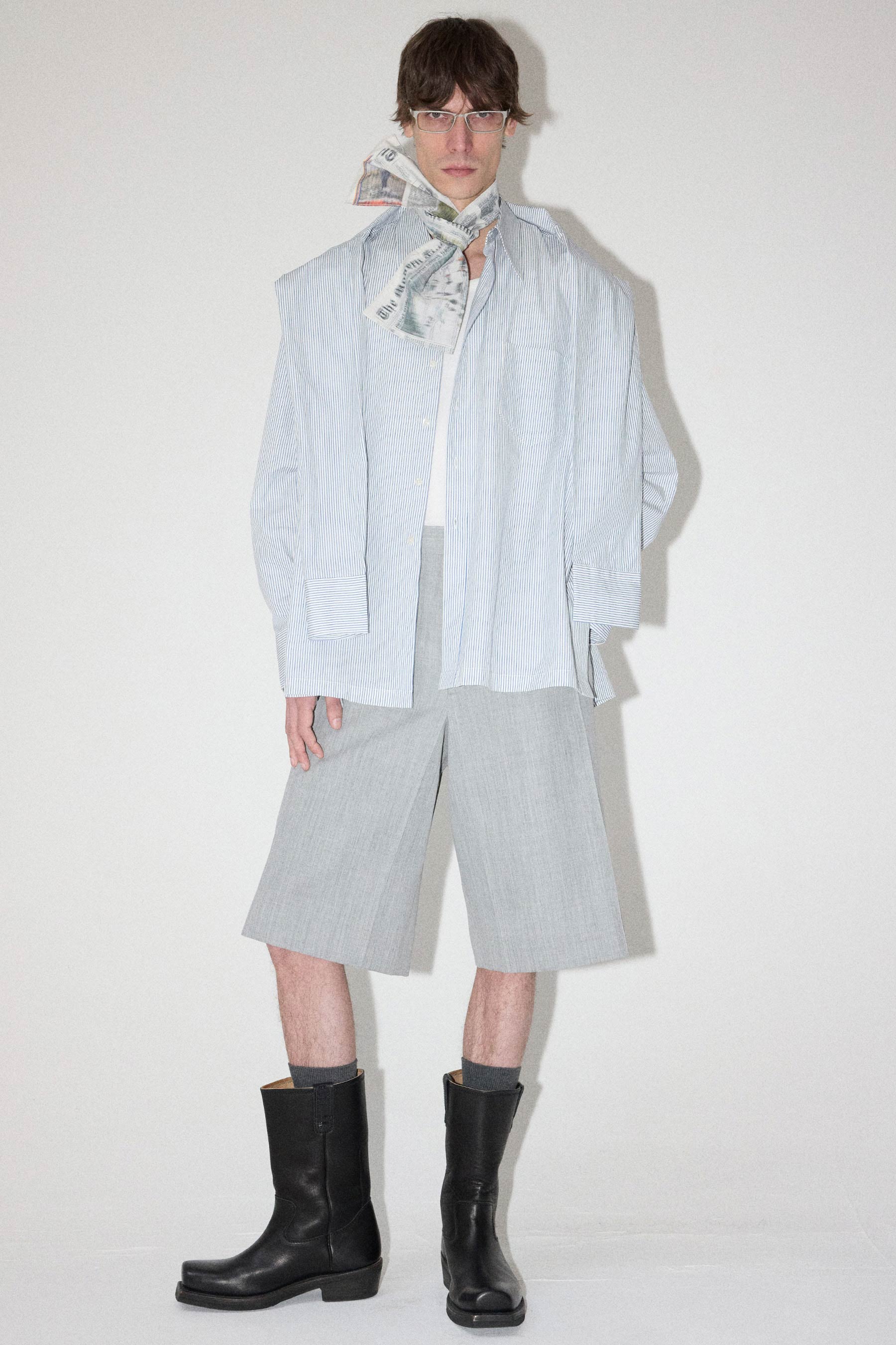 Blue Stripe Square Shirt On Shirt