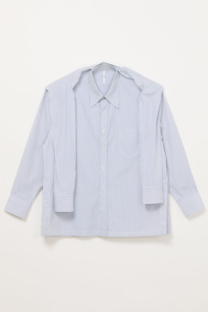 Blue Stripe Square Shirt On Shirt