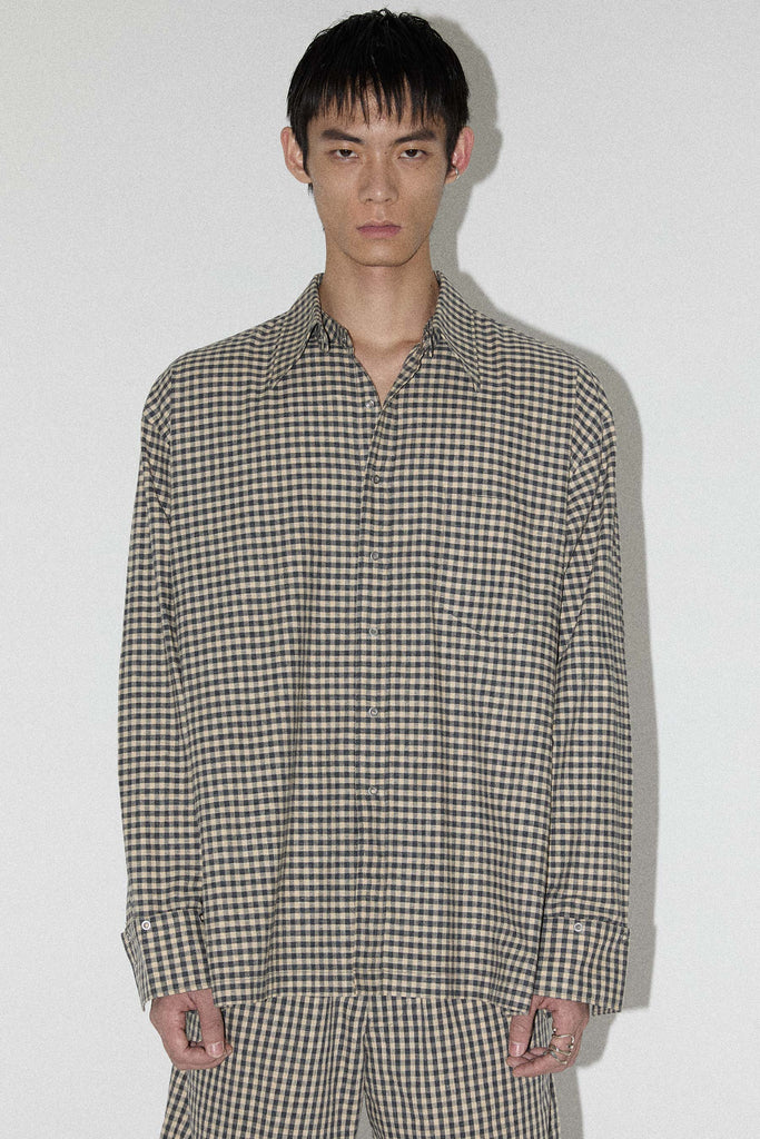 Yellow Check Square Snap Off Shirt