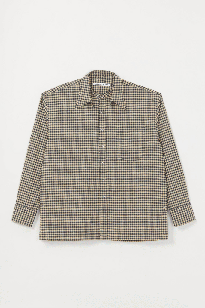 Yellow Check Square Snap Off Shirt
