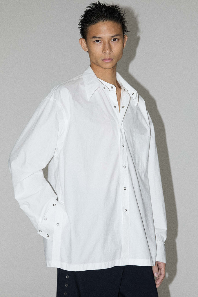 White Square Snap Off Shirt