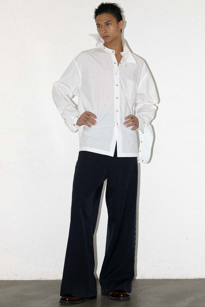 White Square Snap Off Shirt