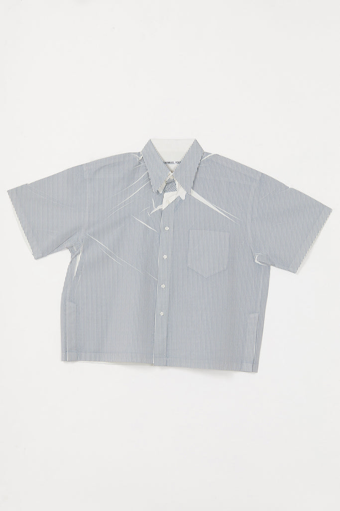 Black Square Printed Stripe Shirt