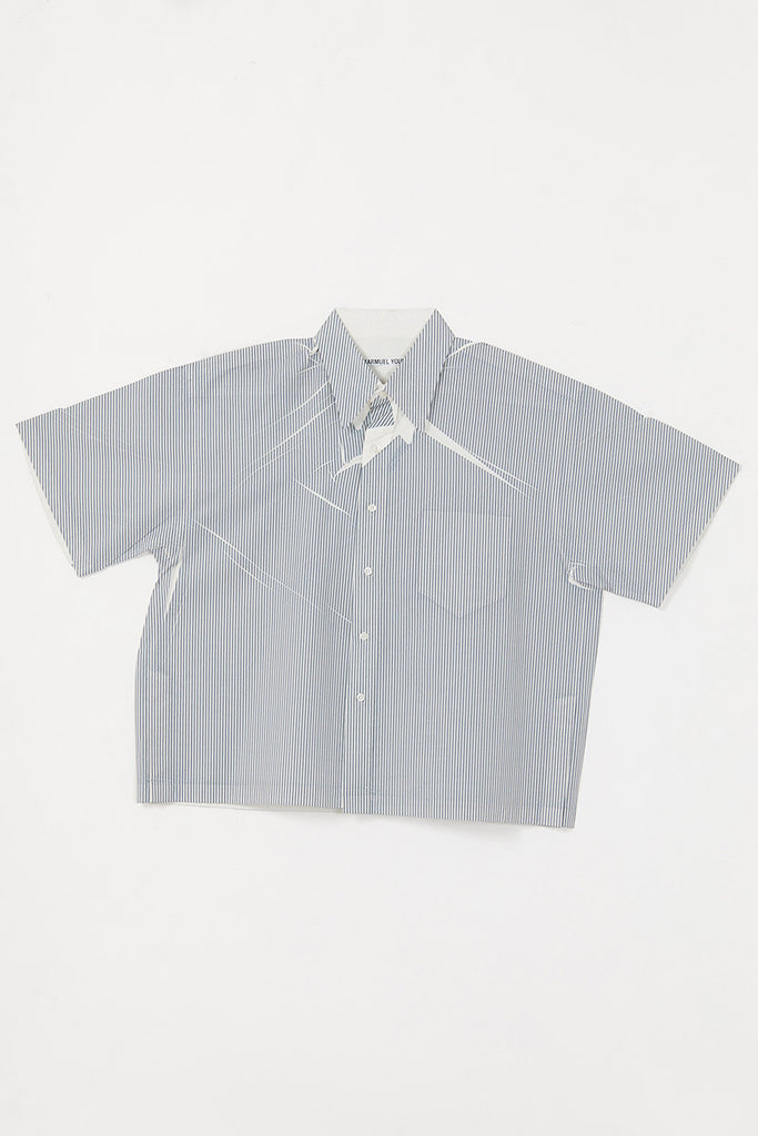 Black Square Printed Stripe Shirt